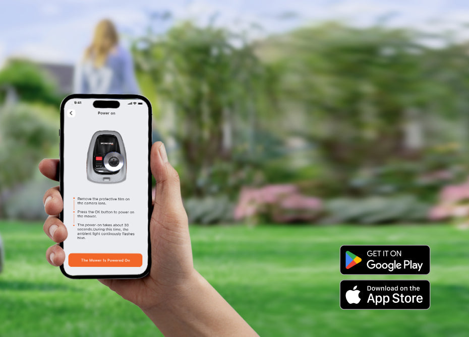 Navimow i Series robot lawn mower setup on a smartphone.