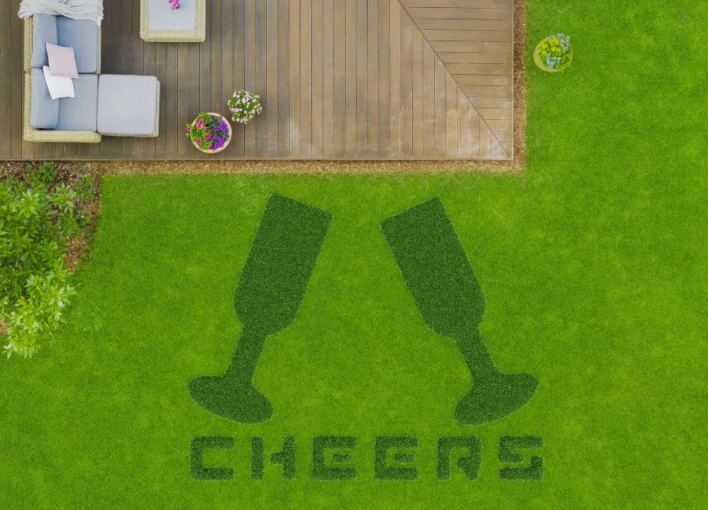 Segway Navimow i105E robot lawn mower mowed cheers in grass.