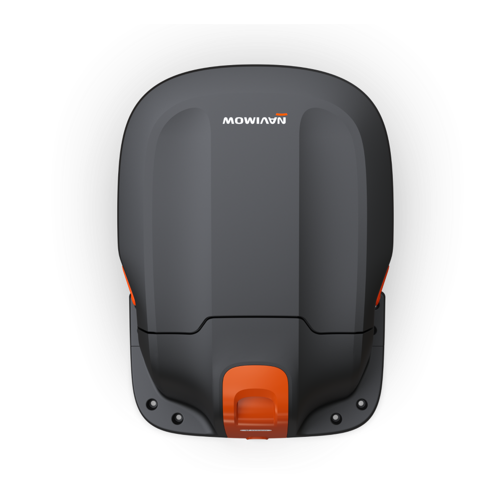 Navimow i105E robot lawn mower seen from a top view.