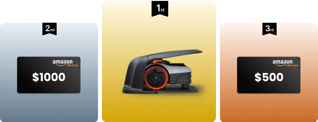 Navimow i105 robot lawn mower and two Amazon gift cards.