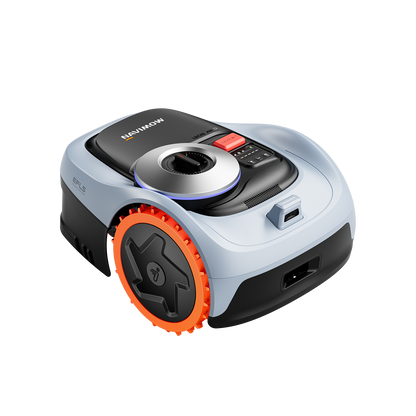 A Navimow i105E robot lawn mower on a white background.