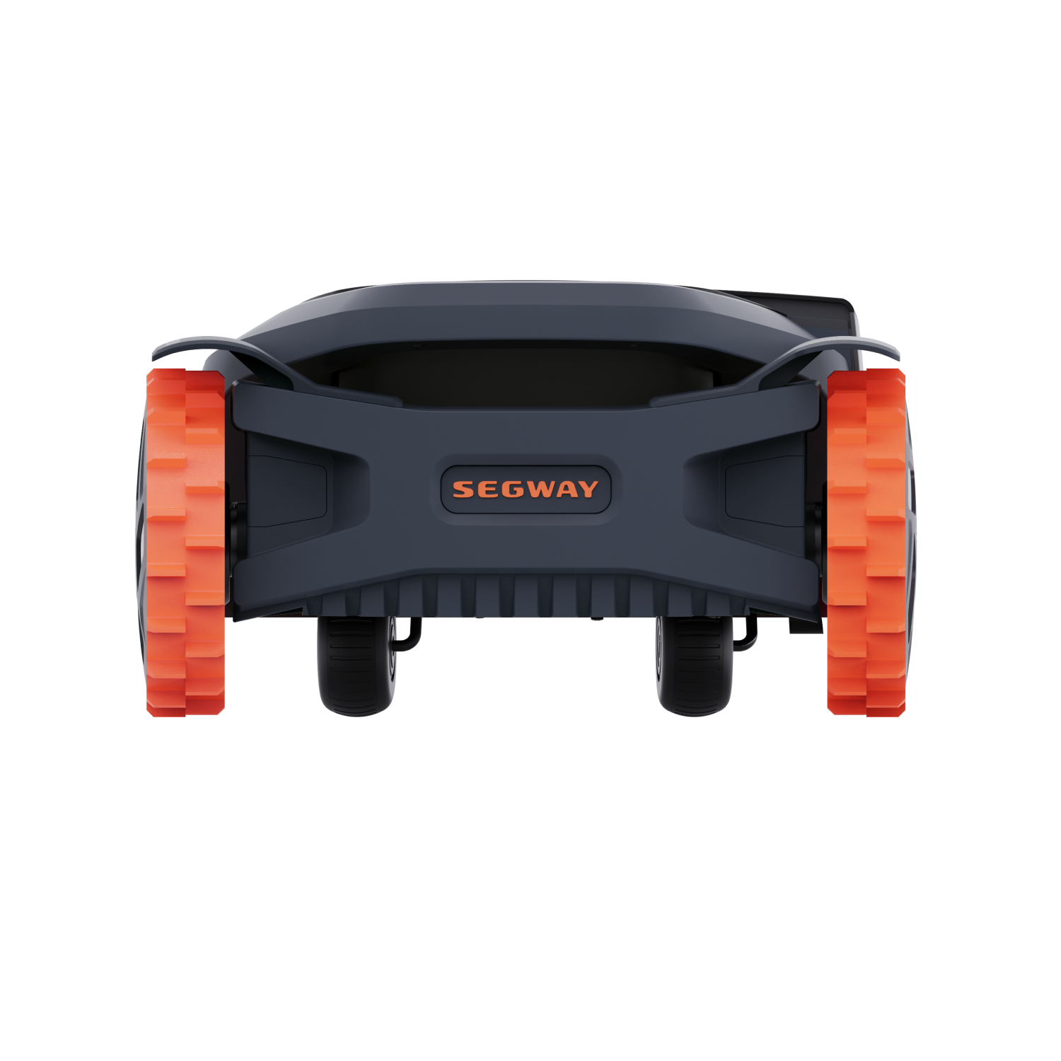 Segway Navimow i Series robot lawn mower with orange wheels.