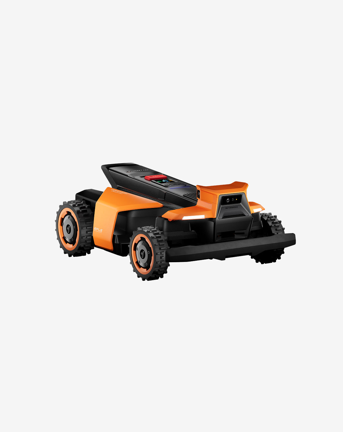 Segway Navimow i110N is an orange smart robot lawn mower.