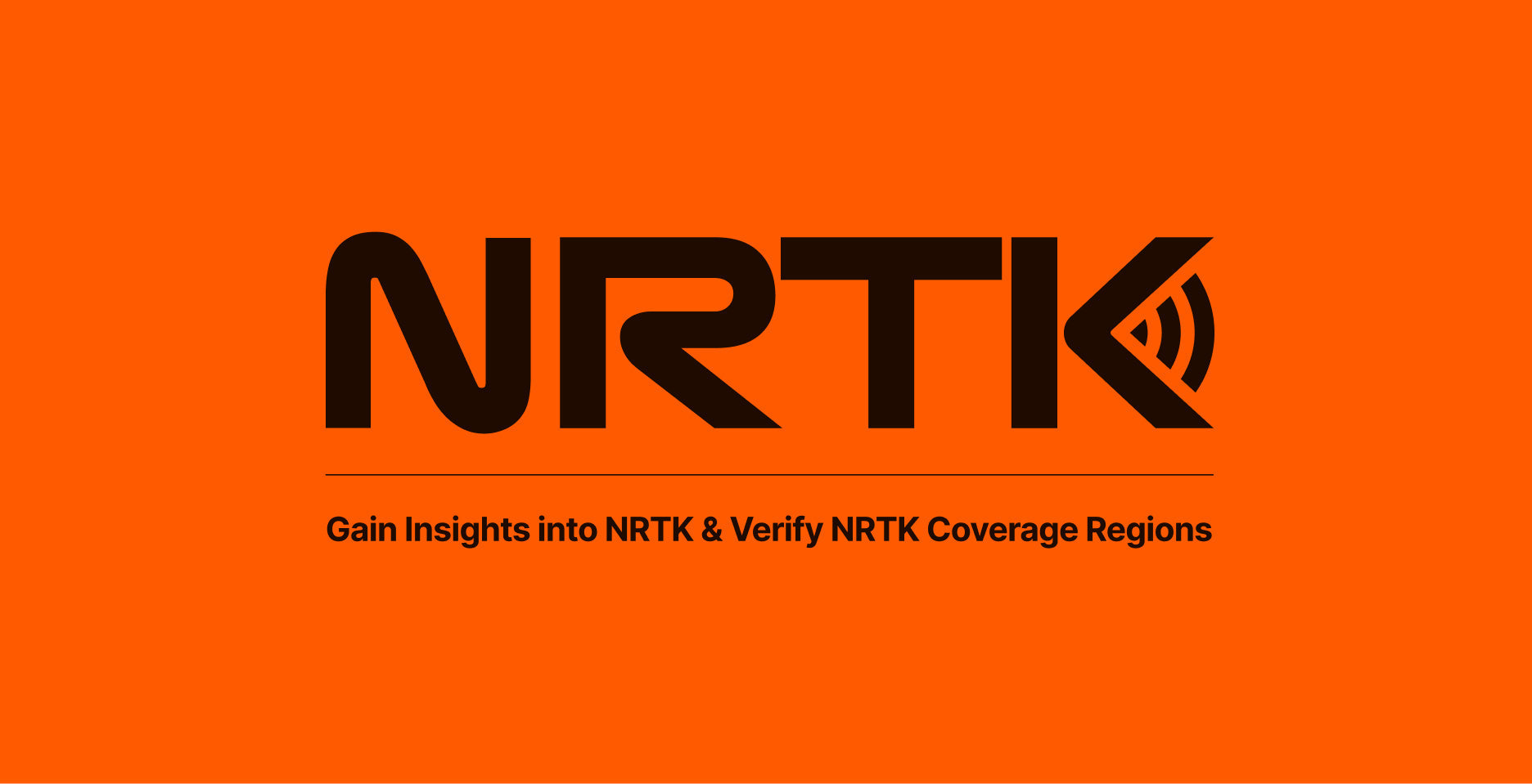 Orange banner with black NRTK logo and network signal icon.