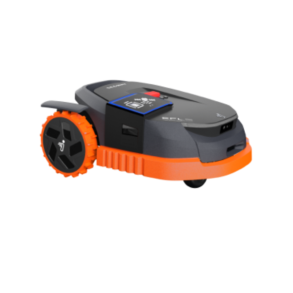 Segway Navimow i105E robot lawn mower is an orange machine.