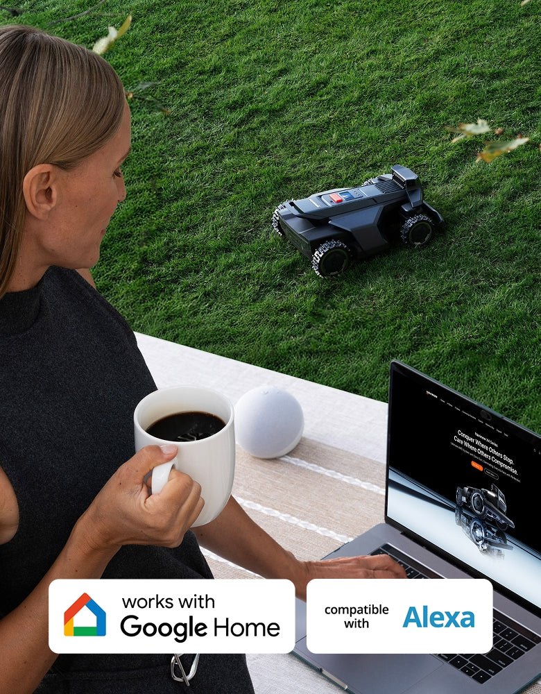 Navimow i Series robot lawn mower works with Google Home.