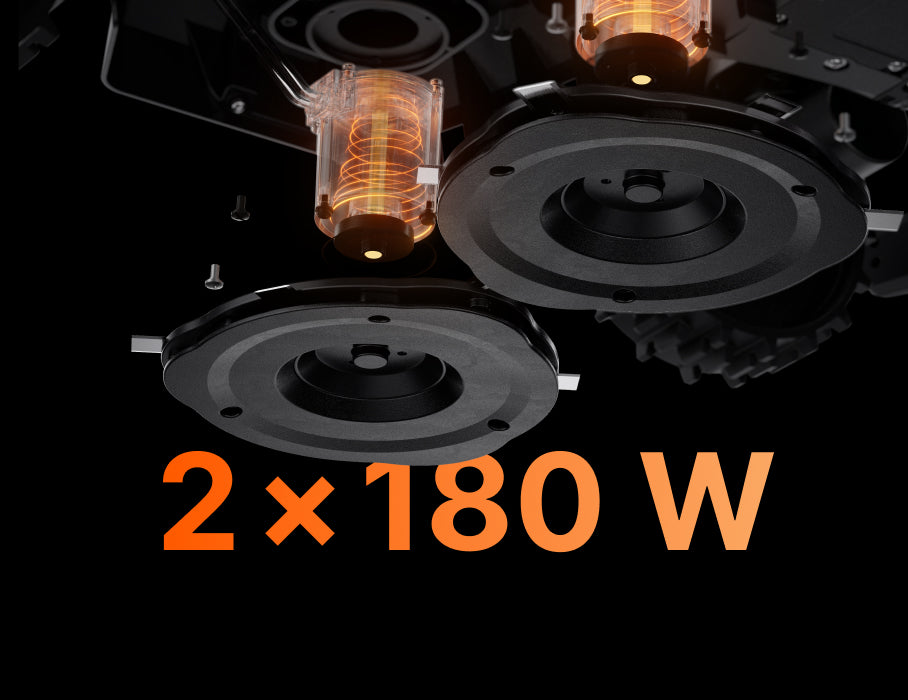 Navimow X3 robot lawn mower with two powerful cutting motors.