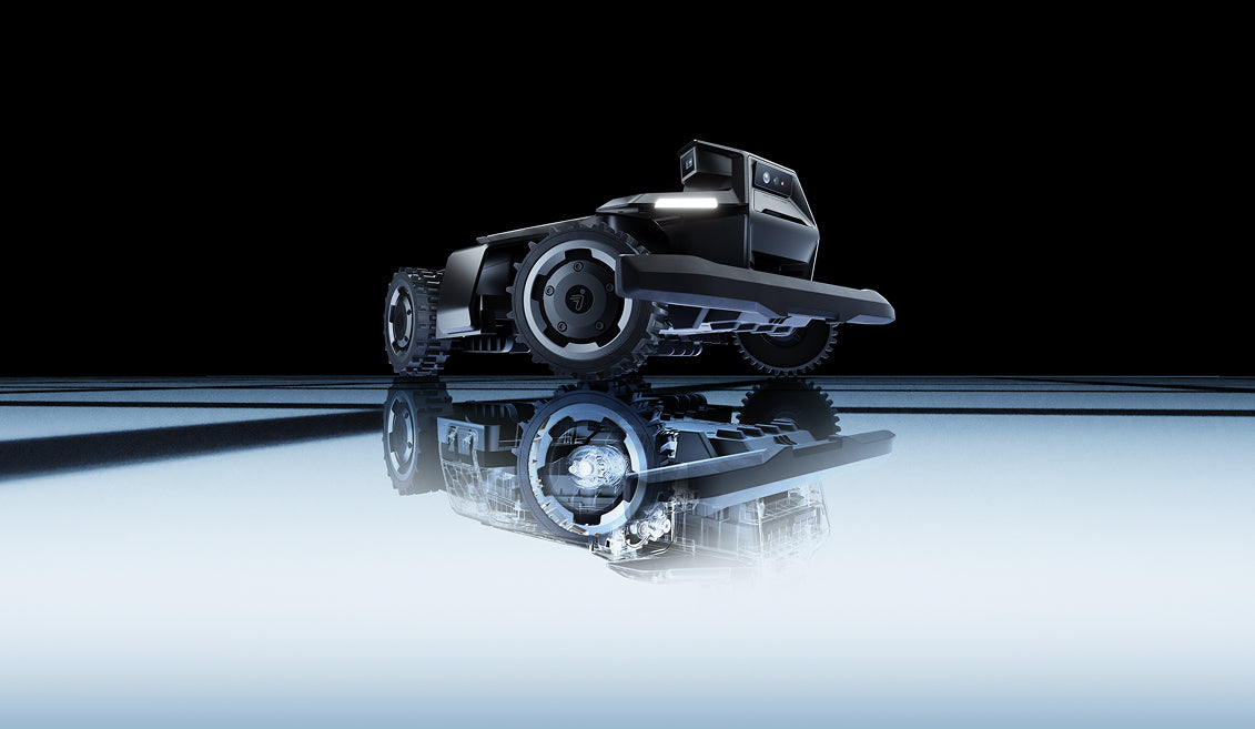 Navimow i Series robot lawn mower with a technical reflection.