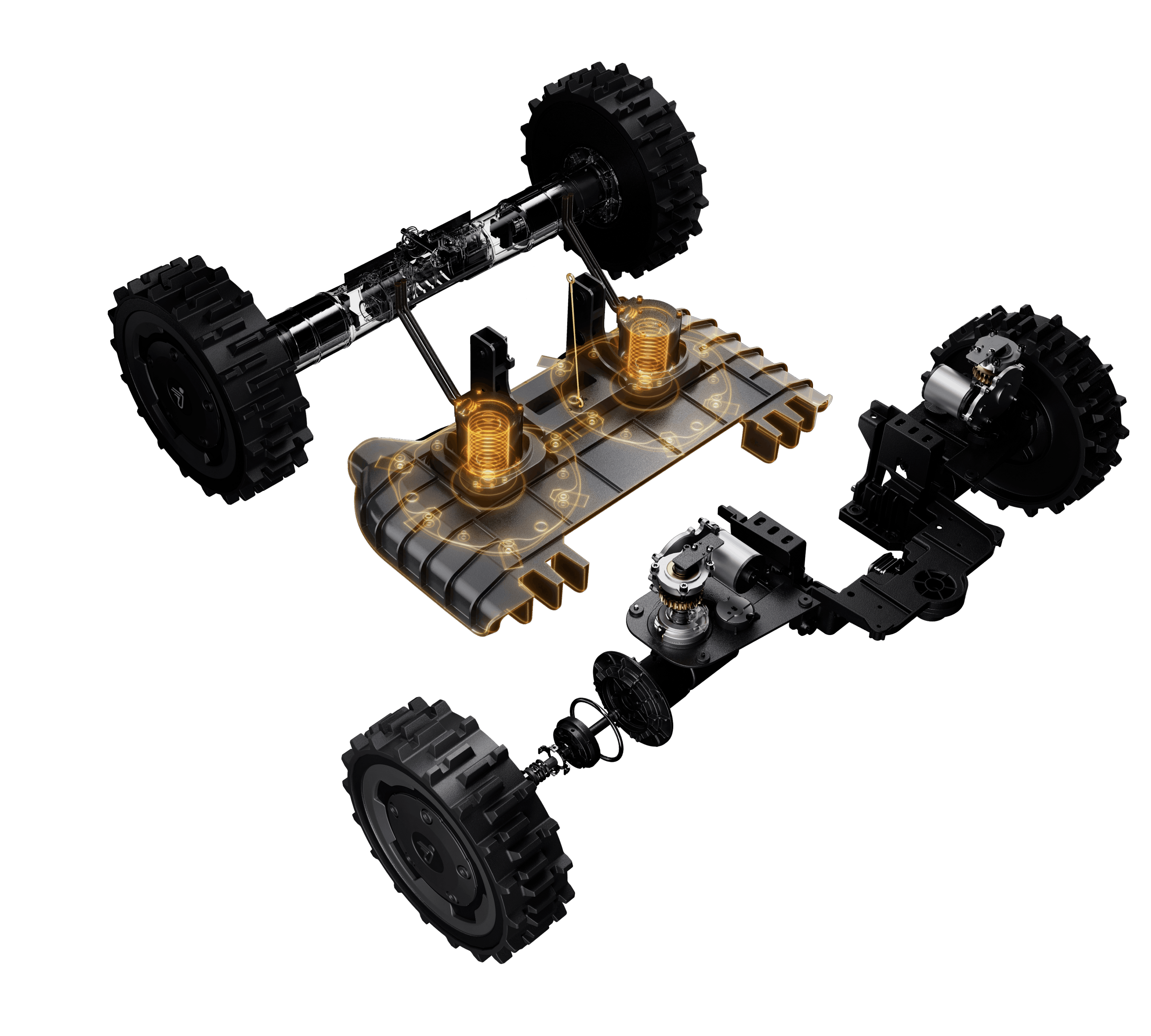 Navimow i110E robot lawn mower exploded view showing internal components.